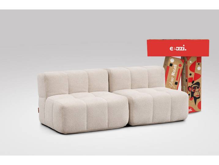 2-tlg. Modulsofa Beige – 2 Mittelteile