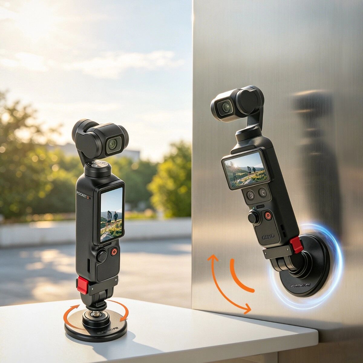 INF Magnetische Schnellwechsel-Basisbefestigung für Osmo Pocket — kompatibel mit POCKET 4P/4/3, CNC-Aluminium