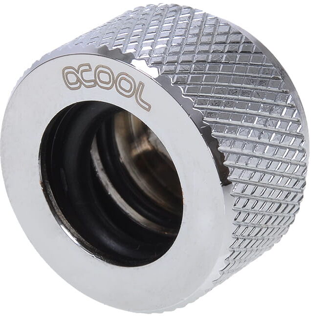 Alphacool HT 13mm HardTube Anschraubt&uuml;lle G1/4 - ger&auml;ndelt - Chrome