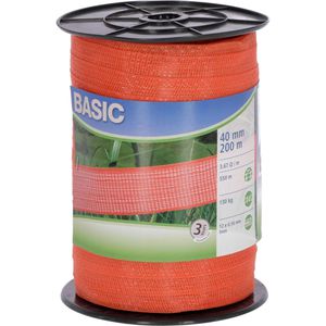 Kerbl Weidezaunband Basic 441529, Breite 40 mm, 550 m max. empfohlene Zaunlänge, orange, Rollenlänge 200 m