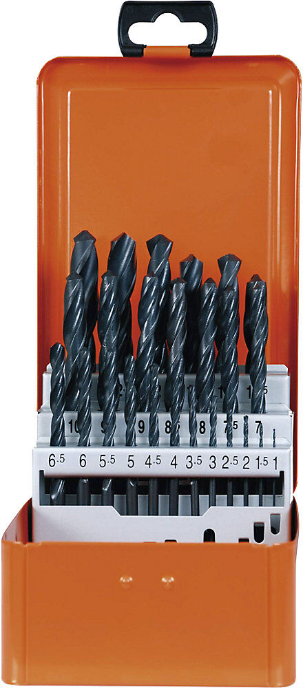 Spiralbohrer-Set ECO HSS-R, in oranger Metallkassette, 25 Teile Projahn