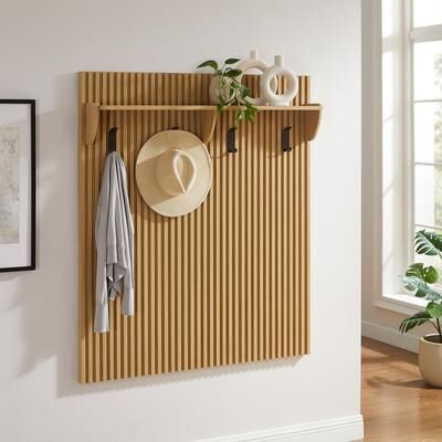 Modway Render Fluted Coat Rack Panel With Shelf