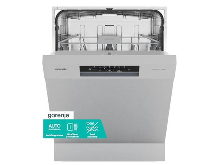 Gorenje GU642D90X Geschirrspüler/Unterbaugerät/60 breite/14 Maßgedecke/6 Programme/UltraClean/Total AquaStop/MultiClack/EcoProgramm/EEK:D/Gerätemaße (HxBxT):84,5 x 59,9 x 59,7cm