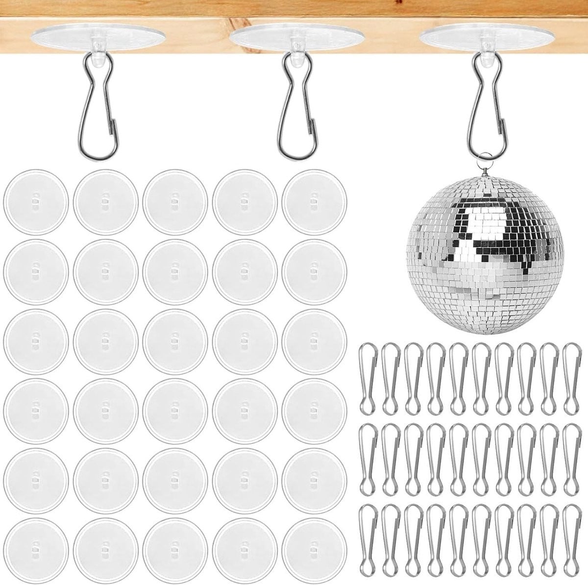 30 Zelfklevende Plafondhaken - Transparante PVC Wandhaken voor Keuken, Badkamer en Decoratie