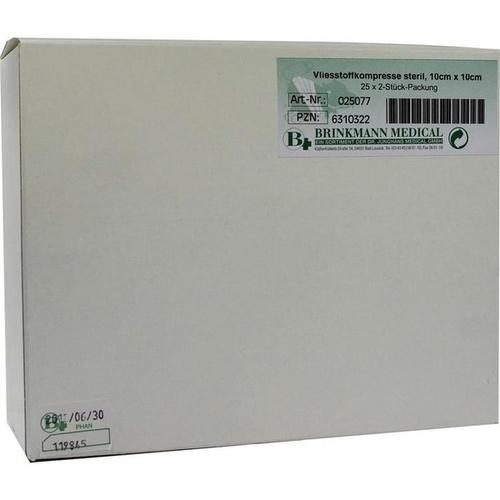 Brinkmann Medical ein Unternehmen der Dr. Junghans Vliesstoffkompressen 10x10 cm steril 4fach 06310322