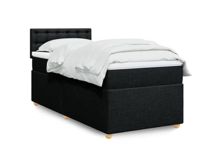 RJPLMFV Lattenrost mit Matratze, Schwarz, 90 x 190 cm Polyestergewebe, Taschenfedern, abnehmbarer Bezug, komplettes Design