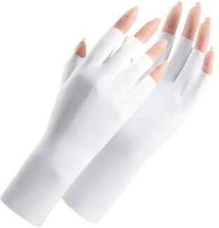 Uplifted Goods UV Protection Gloves For Nail Art Gel Lamp Use And Hand Protection white