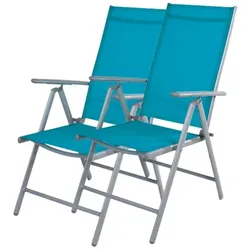 Lex 2er-Set Alu Klappsessel 7-fach verstellbar Gartenmöbel Gartenstuhl Liegesessel