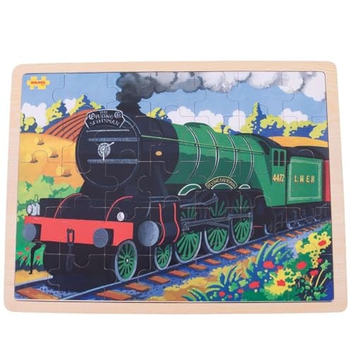 Bigjigs Toys Houten Puzzel Flying Scotsman met Plateau - 35 stukjes