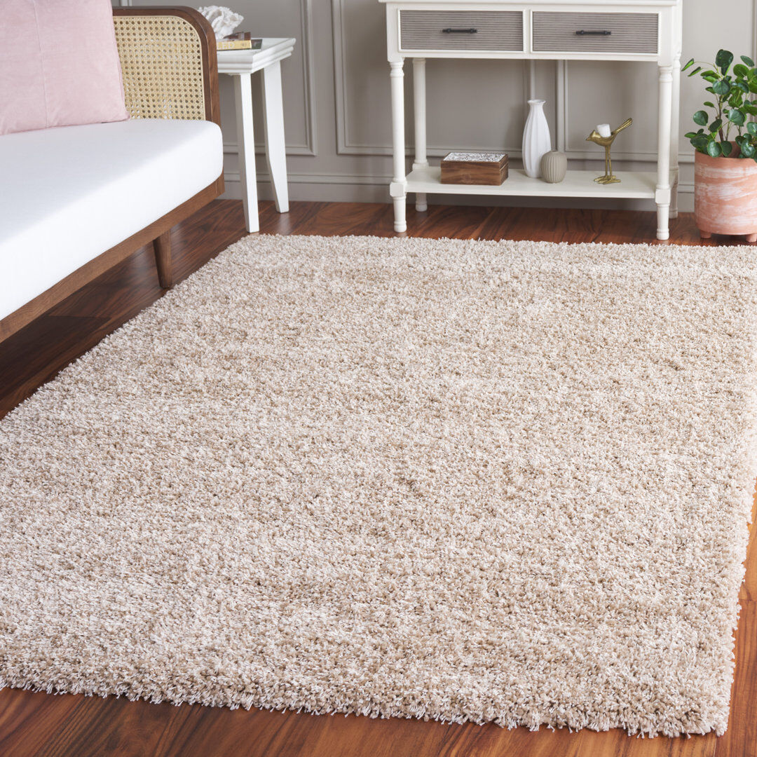 17 Stories Shag Solid Color Area Rug In Beige Beige Square 201 cm