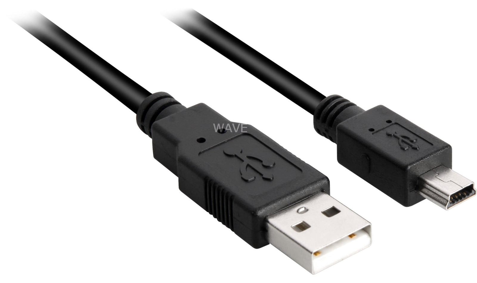 Sharkoon USB 2.0-kabel USB-A naar Mini-USB, zwart, 0,5 meter