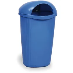 Mülleimer auf Pfosten DINOVA für draußen, 50 l, blau