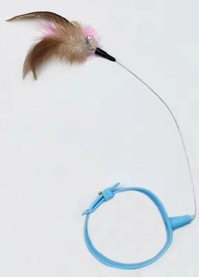 Uplifted Finds Sticky Base Feather Teaser Wand blue