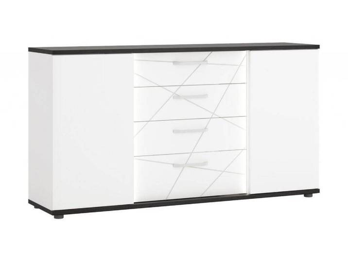 Commode Venezia 161\,5x87\,5x40 cm commode pour salon noire