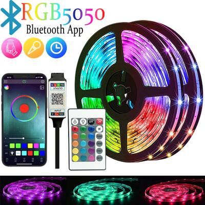 Quick Pick Pro Smart RGB LED Strip Lights With Music Sync And Color Changing Ambient Lighting bluetooth 24key 3m