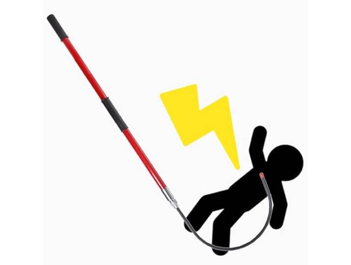 Hochspannungsisolierter Haken aus Fiberglas, lebensrettende Zugstange for eine elektrische Tragfähigkeit von 220 Pfund(Red,6.6ft)