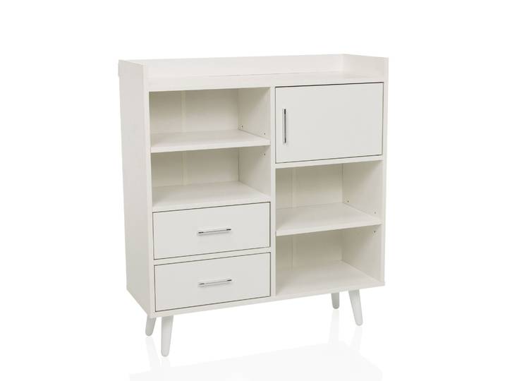 Buffet / Commode Myrdal 80x30x90 Cm 2 Tiroirs 1 Porte Blanc Hjh Living