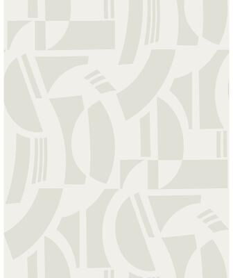 A-Street Prints Carter Cream Geometric Flock Wallpaper