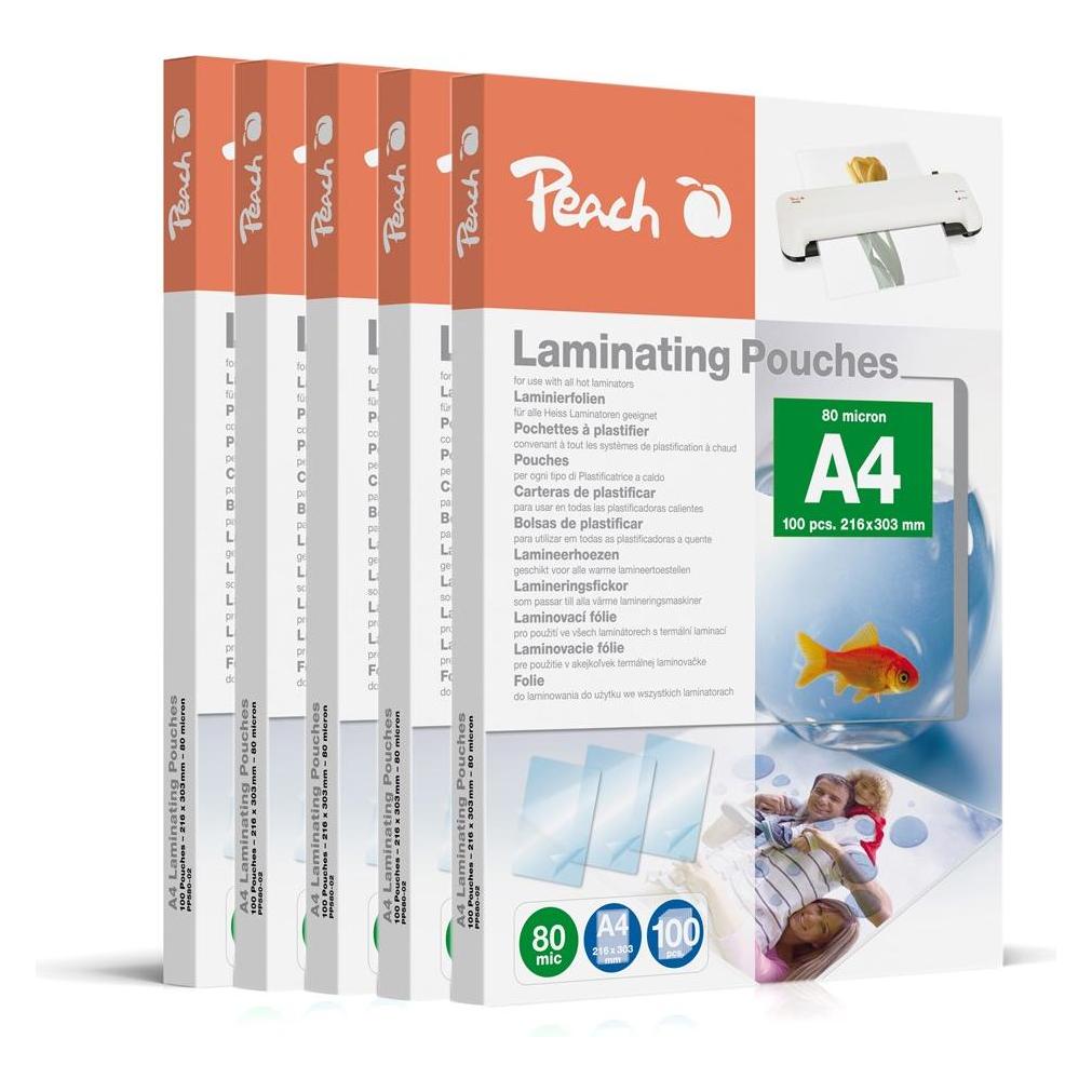 Peach Laminierfolie A4 (A4, 500 Stk., 80 µm) (510033)