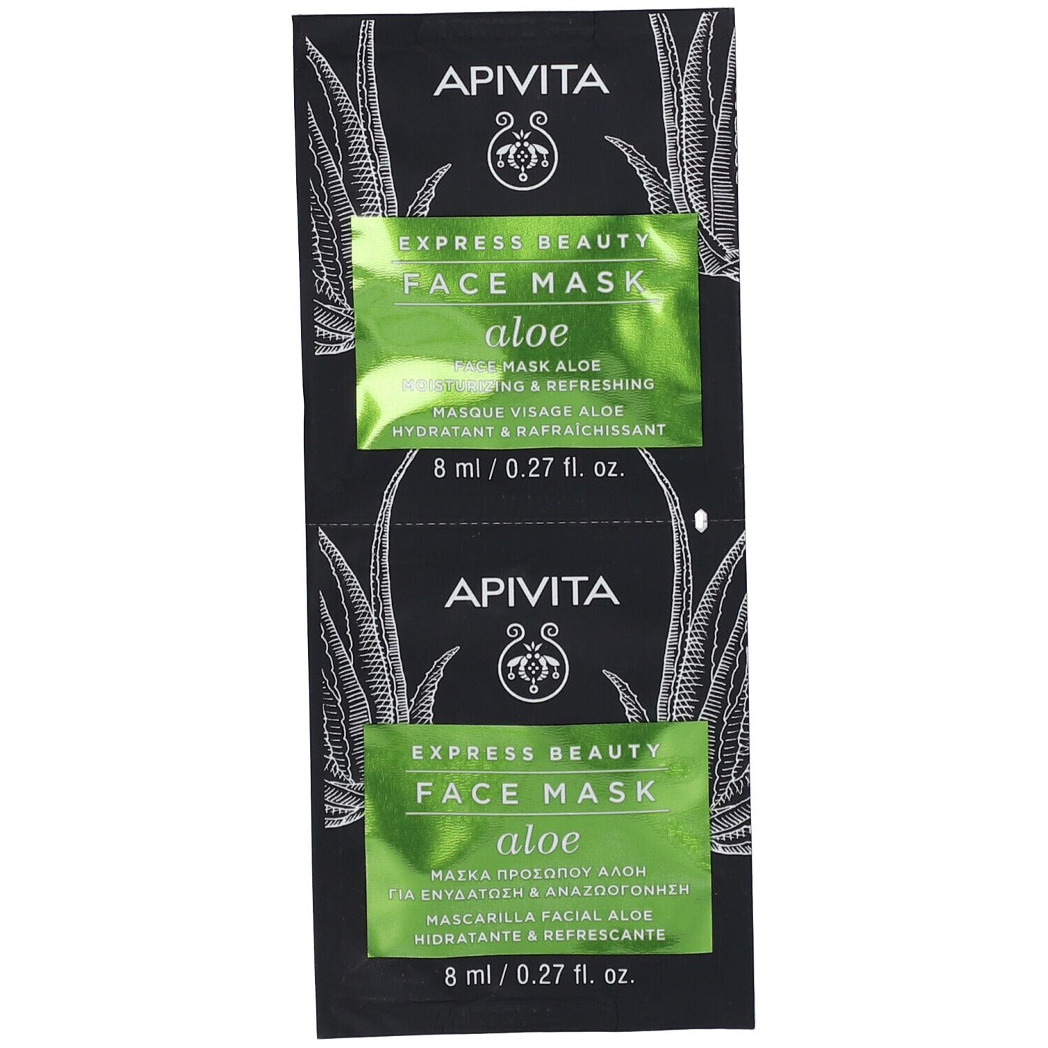 Apivita Express Beauty Face Mask Aloe Moisturizing & Refreshing 2x8 ml Gesichtsmaske