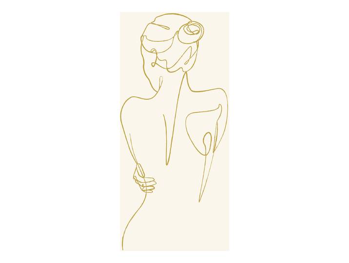 Leinwandbild Line Art Body Gold Rahmen: Mitteldichte Holzfaserplatte MDF Bespannung: Canvas Beige 57 x 77 x 2cm