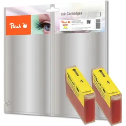 Peach Doppelpack Tintenpatronen gelb kompatibel zu Canon, Xerox, Apple BJI-201Y*2, 0949A001