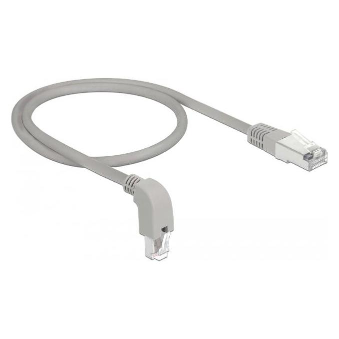 Delock Patch-Kabel RJ-45 (M) nach unten gewinkelt bis RJ-45 (M) (S/FTP, CAT6a, 0.50 m) (85873)