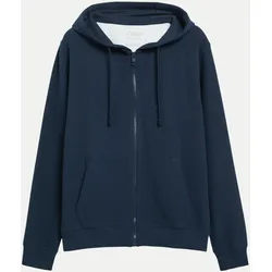 Kapuzensweatjacke aus Waffelpiqué Blau S