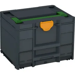 Tanos systainer3 Combi M 287 anthrazit (RAL 7016), Verschluss narzissengelb (RAL 1007), Griff smaragdgrün (RAL 6001) - 83550047.216