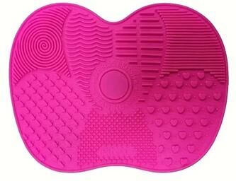Uplifted Finds Silicone Makeup Brush Cleaning Scrub Pad rose Red