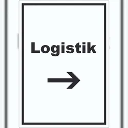HB-Druck Logistik Aufkleber mit Text und Richtungspfeil rechts Transport Versand hochkant A5 (148x210mm)