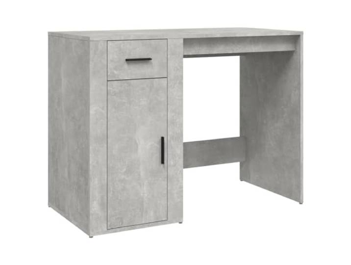 HKLGBVCR Schreibtisch, grau, Beton, 100 x 49 x 75 cm, Holz, Technik 1 Schublade, 1 Schrank, Staubtür, Wandbefestigung im Lieferumfang enthalten, Handbuch enthalten
