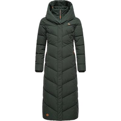 Steppmantel RAGWEAR "Natalka Extralong", Damen, Gr. XS (34), grün (dunkelgrün), Außenmaterial: 100% Polyester. Innenfutter: 100% Polyester. Wattierung: 100% Polyester, tailliert extralang, Ärmel ohne Ärmelschlitz Strickbündchen, Mäntel Steppmantel,...