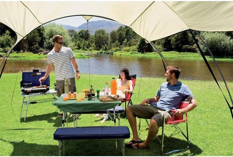 Conjunto De Mesa Y Bancos Plegables Campingaz Para Jardín Y Playa Gris Talla Única Unisex