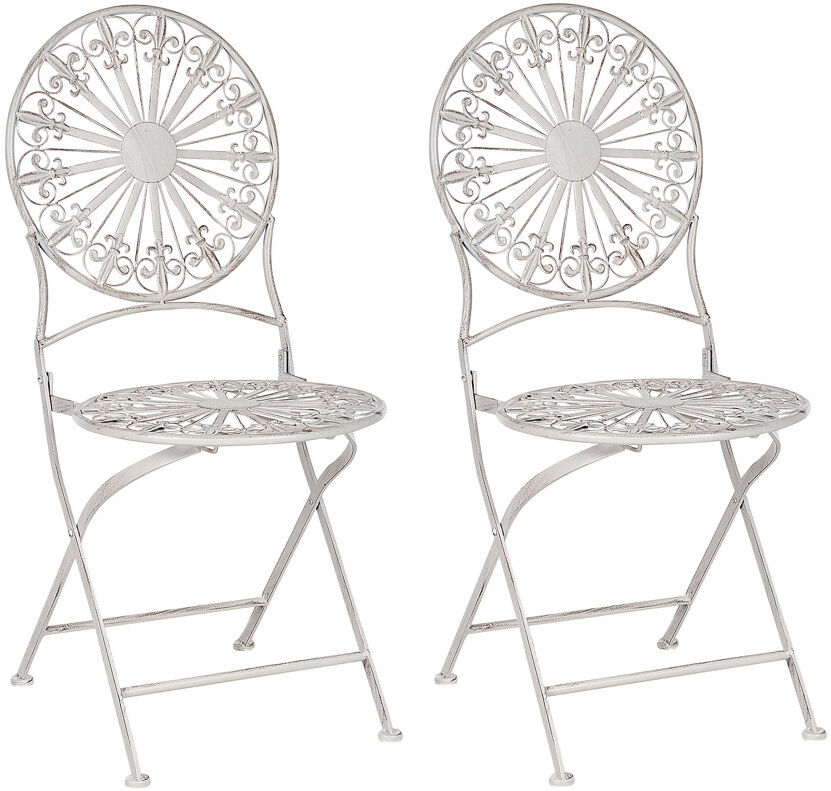 Lily Manor Midlothian Foldable Stackable Outdoor Patio Dining Side Chair White 94cm H X 45cm W X 47cm D