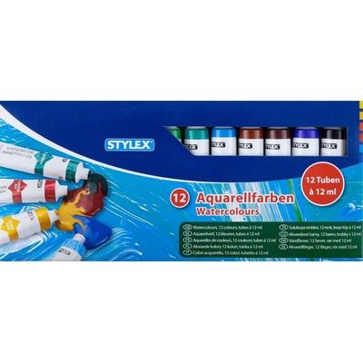 Stylex Aquarellfarbe, 12 Tuben à 12 ml