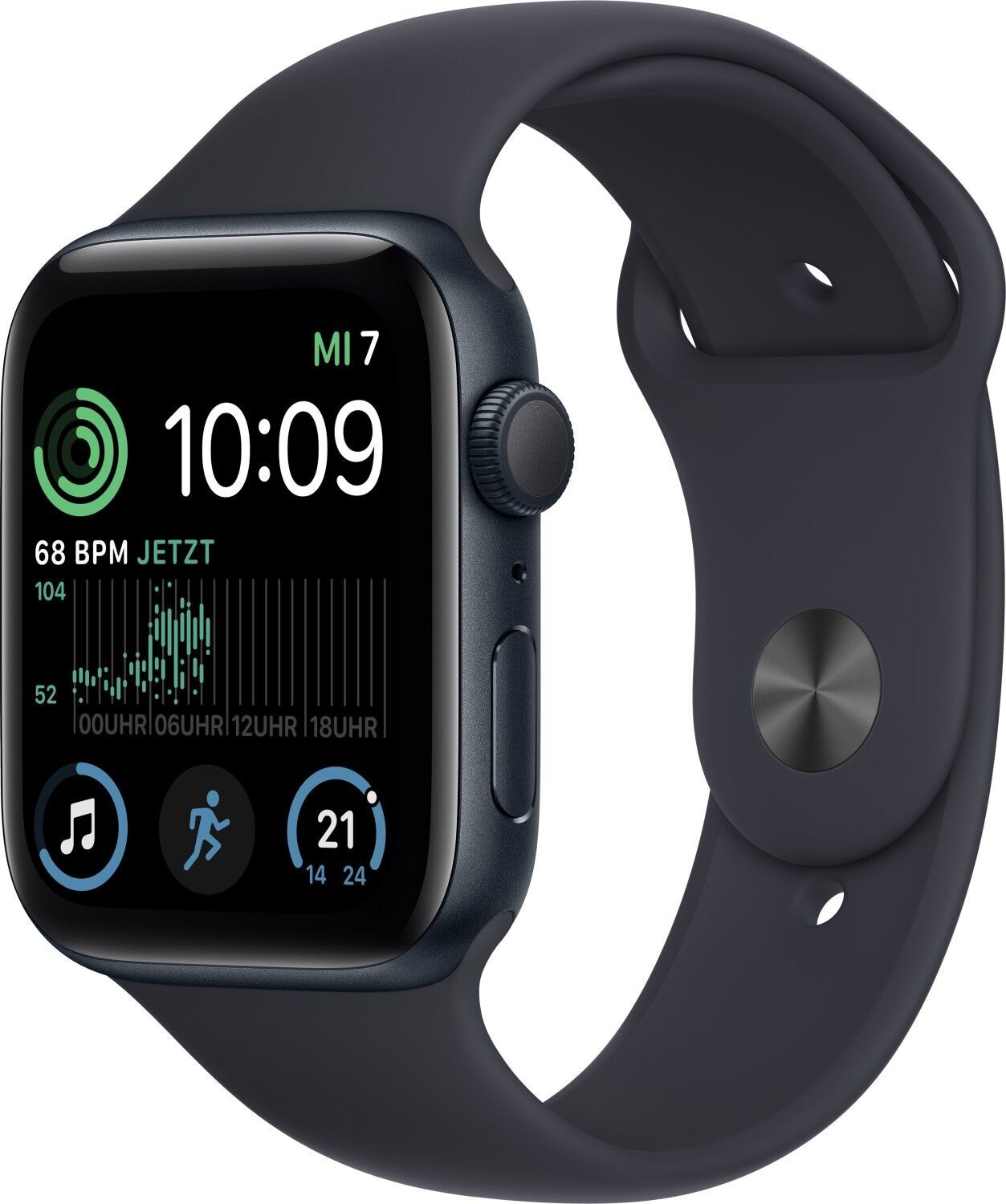 Apple Watch SE 44 mm (2022)   GPS   Mitternacht   Sportarmband Mitternacht S/M - Refurbished