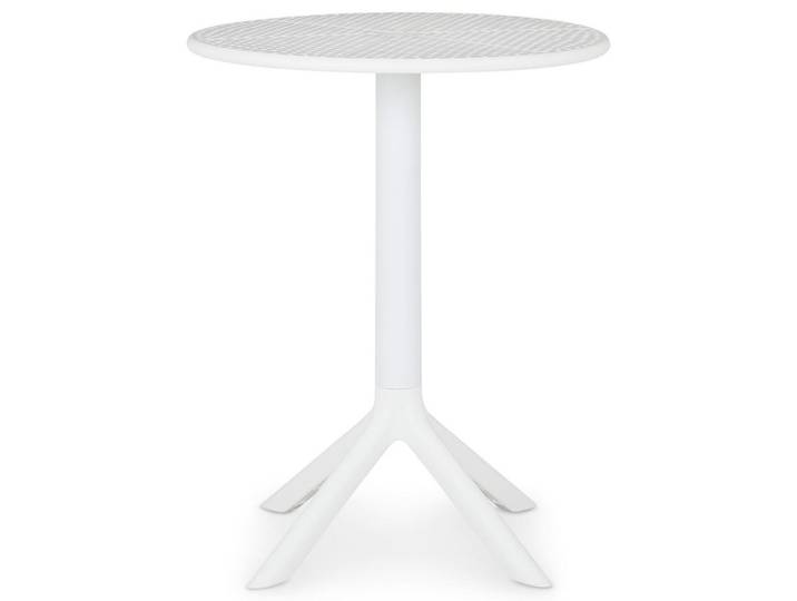 Idimex Gartentisch LUZ weiß, Weiß, Kunststoff, Mode, Rund,rund, 60x76x60 cm, Gartenmöbel, Gartentische, Gartentische