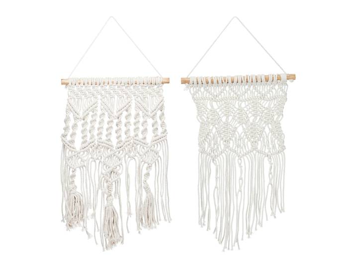 Makramee Wandbehang 2er-Set Creme-Hellbraun
