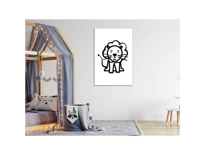 Tableau déco Little King Lin Blanc/Noir 40 x 60cm