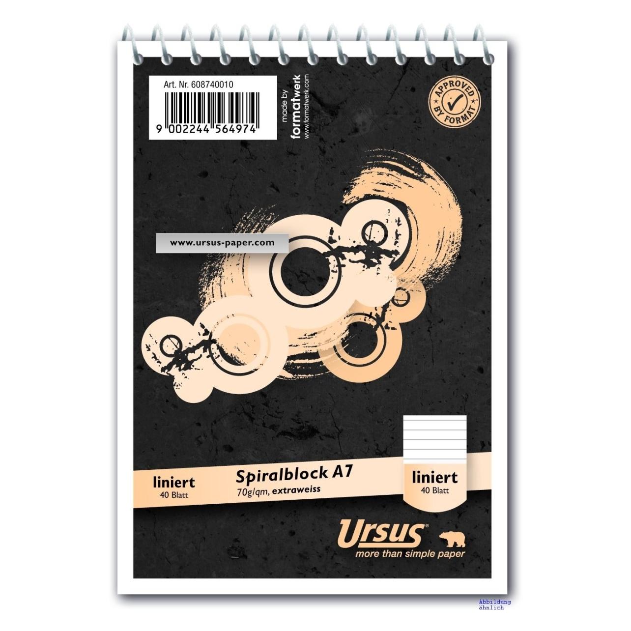 Ursus Spiralblock (A7, Liniert, Weicher Einband) (608740010)