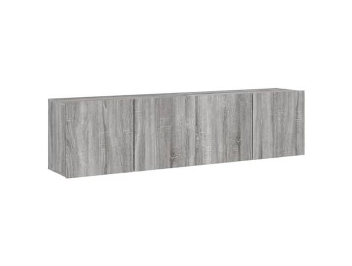 KGFHERENB TV Wandschrank 2er Set Grau Sonoma Lowboard 80x30x41 cm Platzsparende Wandmontage für Wohnzimmer und Gästezimmer mit praktischen Ablagen für Multimediageräte und Zubehör.