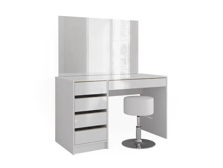 Set de maquillage avec miroir et tabouret blanc/or 120x145cm