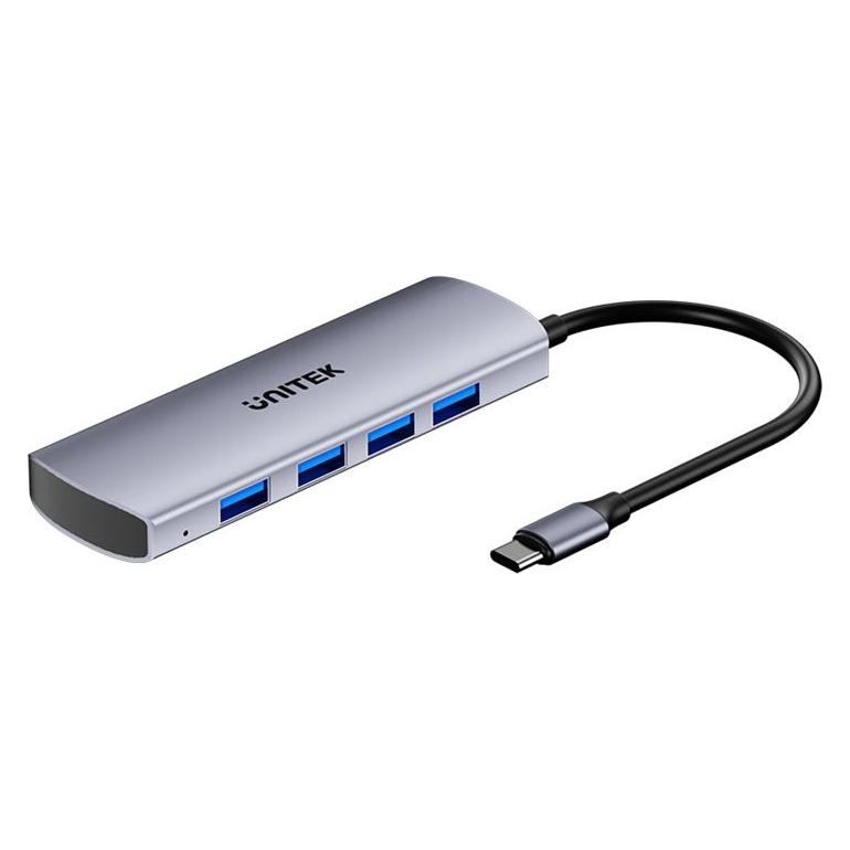 Unitek HUB USB Hub 4w1 USB-C 10 Gbps, 4x USB-A H1112EGY01 (USB-C, 4 Ports) (H1112EGY01)