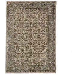 KADIMA DESIGN Teppich mit Vintage-Design | Traditionelles Bordürenmuster | Aus recyceltem Polyester | Pflegeleicht | 160x230cm