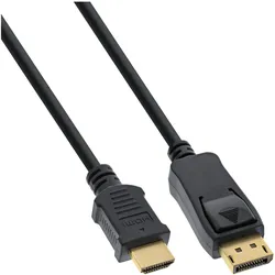 INLINE DisplayPort zu HDMI Konverter Kabel, 4K/30Hz, schwarz, 0,3m