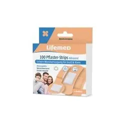 Lifemed Pflaster-Strips hautfarben Allround | 100 Stück | Pflaster in 4 Größen