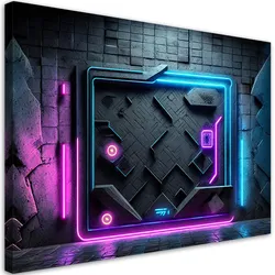 WANDBILD neon futuristische abstraktion