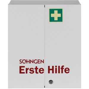 Söhngen Verbandschrank Hamburg 5001002, hängend, DIN 13157, für Betriebe, abschließbar, weiß, aus Stahl, 46 x 40 cm