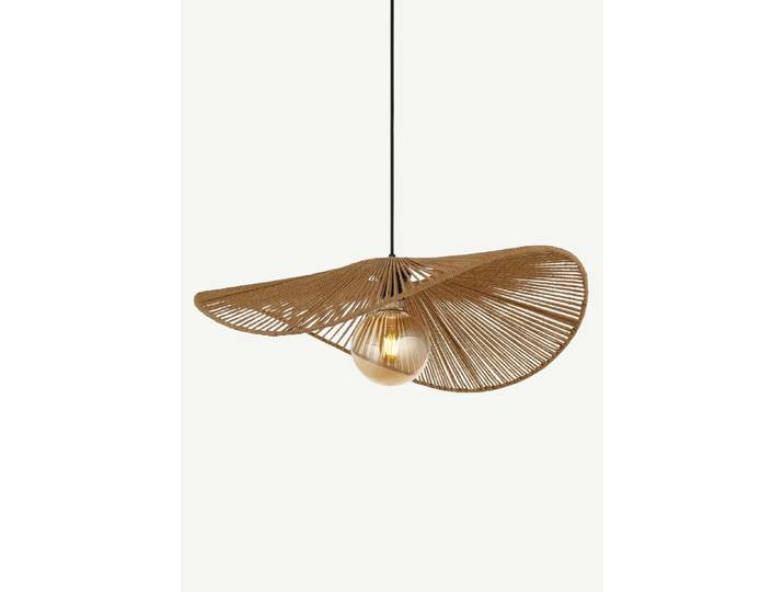 Lampe suspendue en bambou Bruz - 30 x 30 cm - Beige